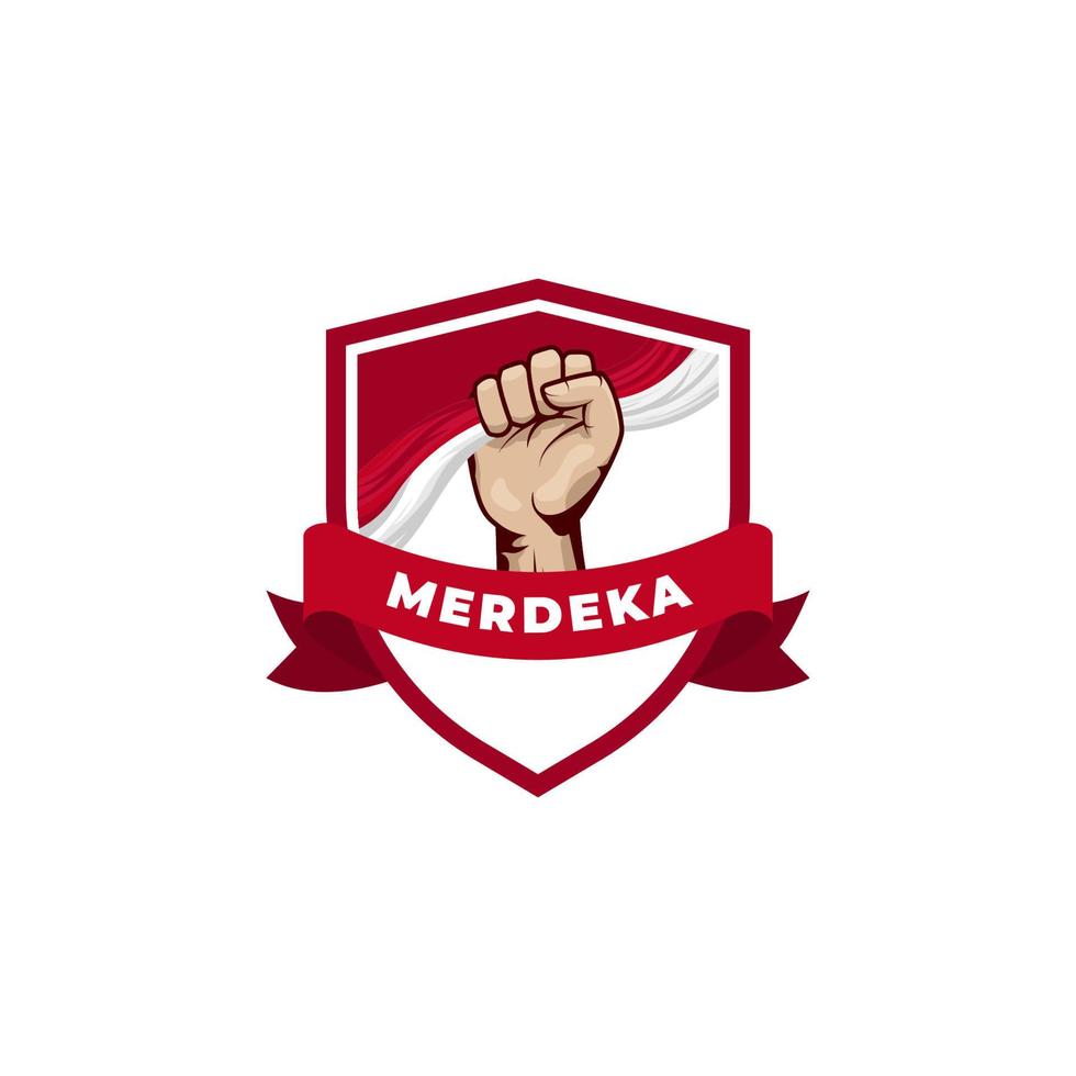 Indonesia independence day design with Clenched fist hand illustration vector