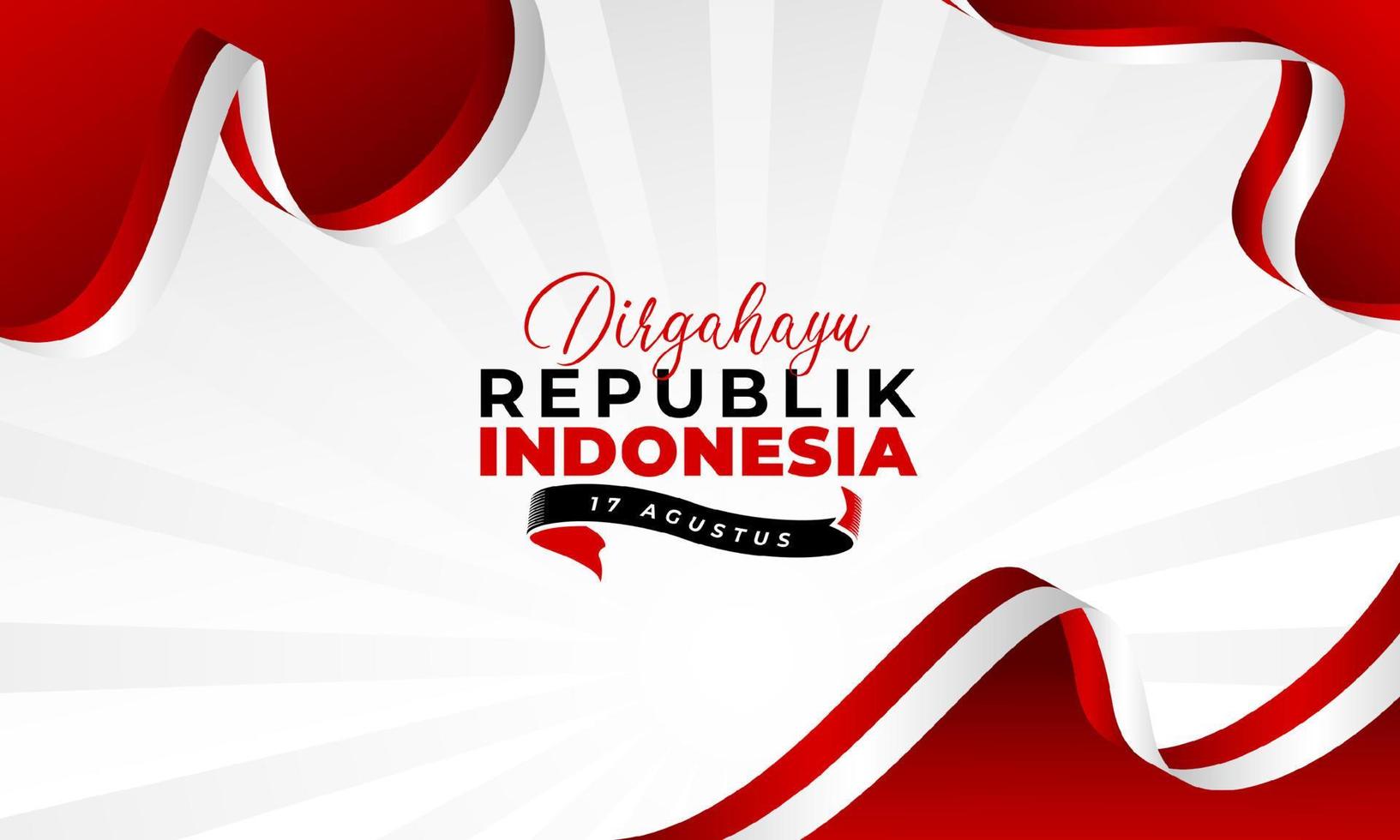 feliz diseño de banner de fondo del día de la independencia de indonesia. vector