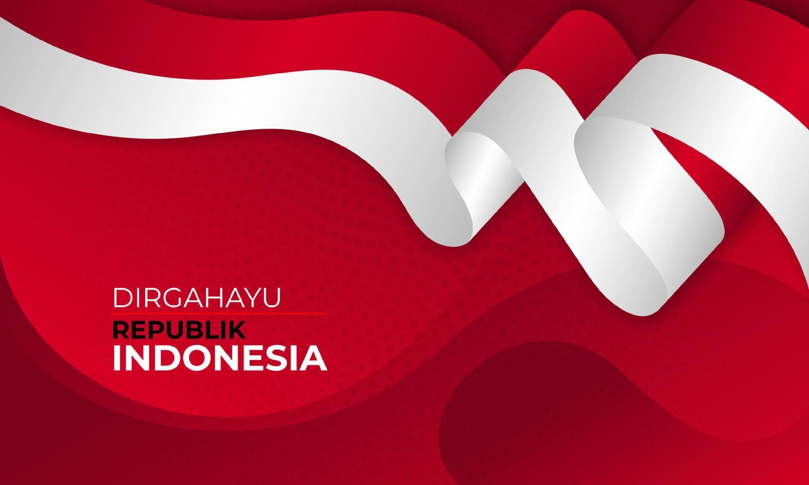 feliz diseño de banner de fondo del día de la independencia de indonesia. vector