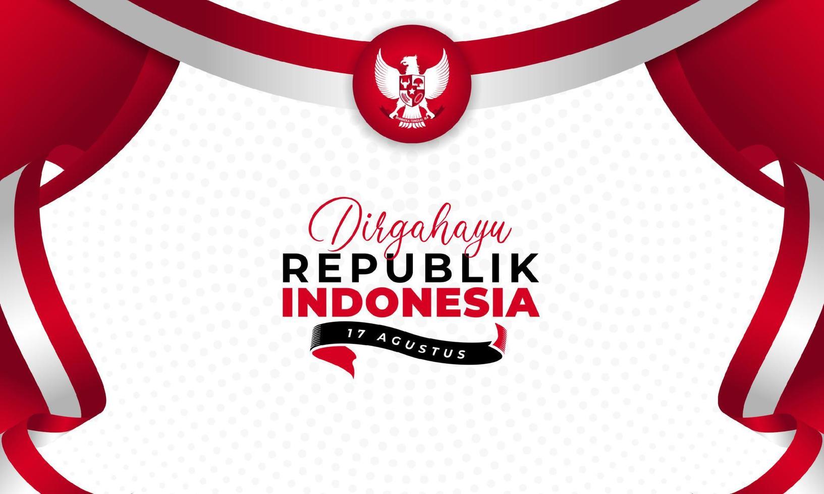 diseño de banner de fondo del día de la independencia de indonesia. diseño de fondo de dirgahayu indonesiafeliz diseño de banner de fondo del día de la independencia de indonesia. vector