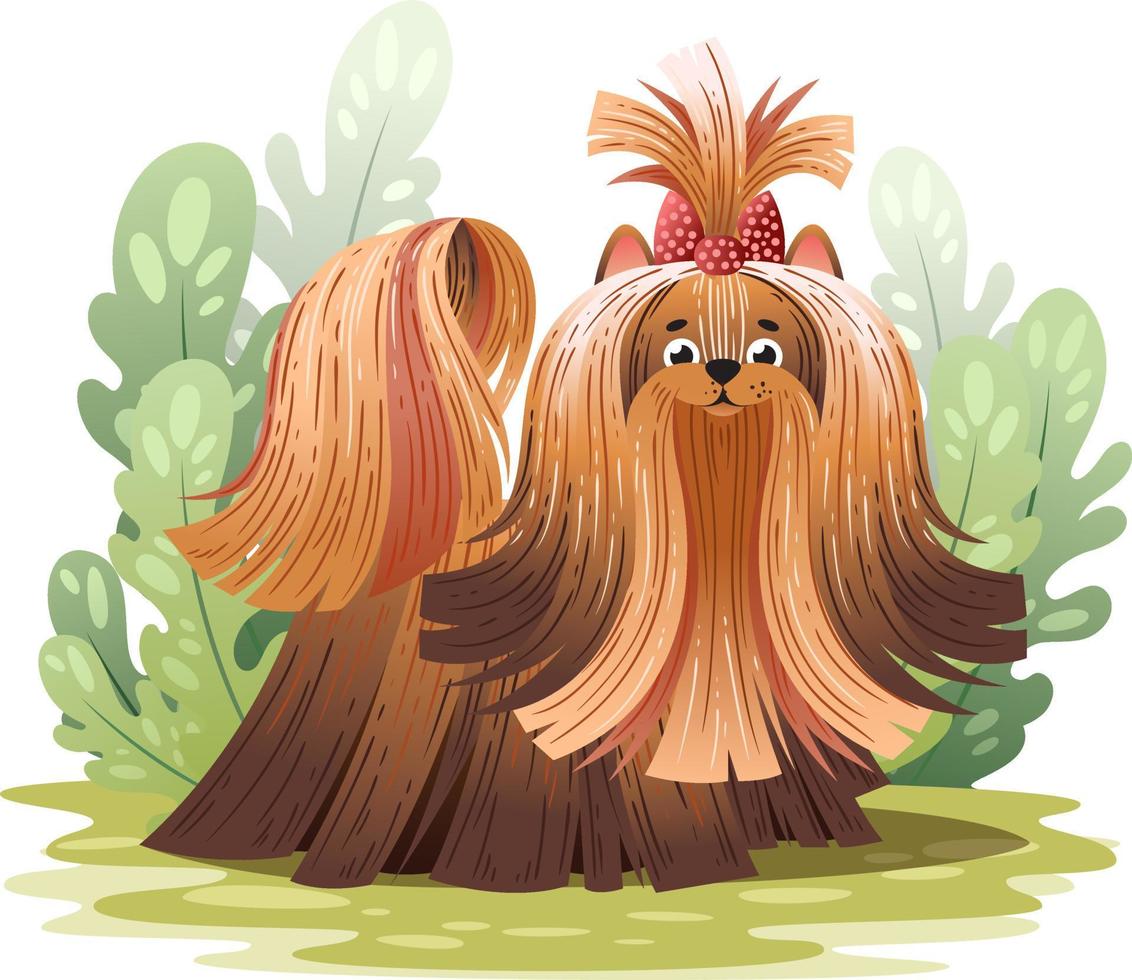 perro de dibujos animados de yorkshire terrier. ilustración vectorial vector