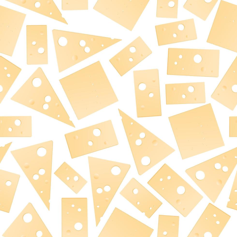 Pattern of slices of sliced cheese. vector