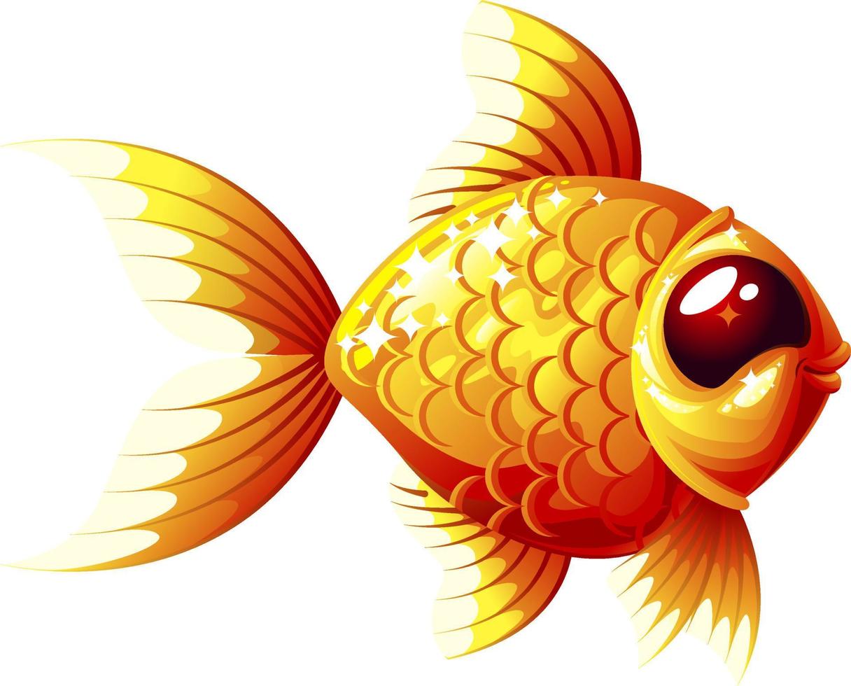 Beautiful, joyful, goldfish. Vector illustration.