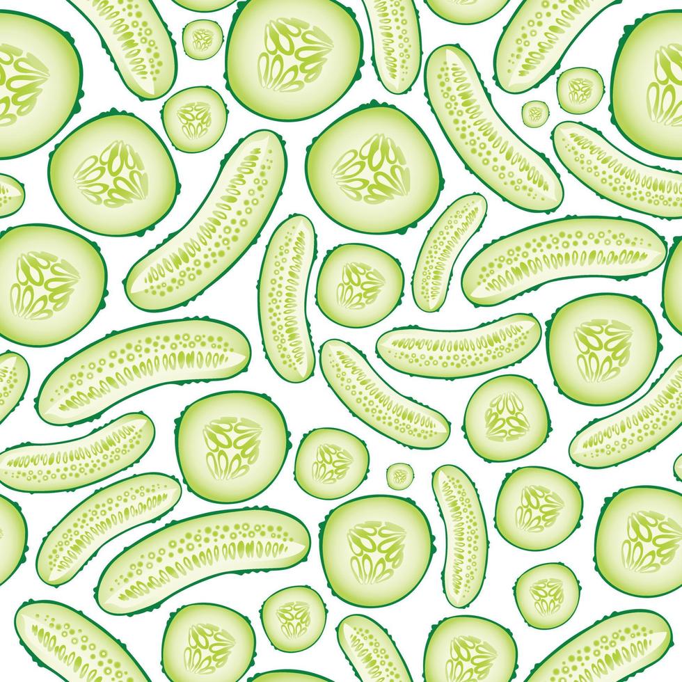 Pattern with cucumbers. Vector illustration.