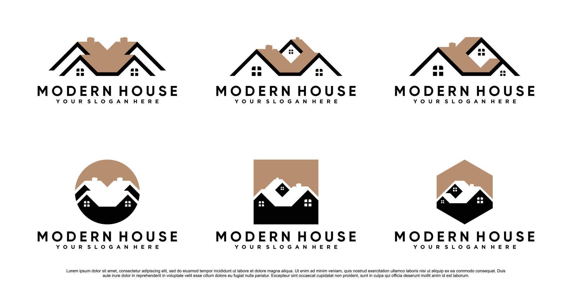 Set of house logo design inspiration with creative modern concept Premium Vector