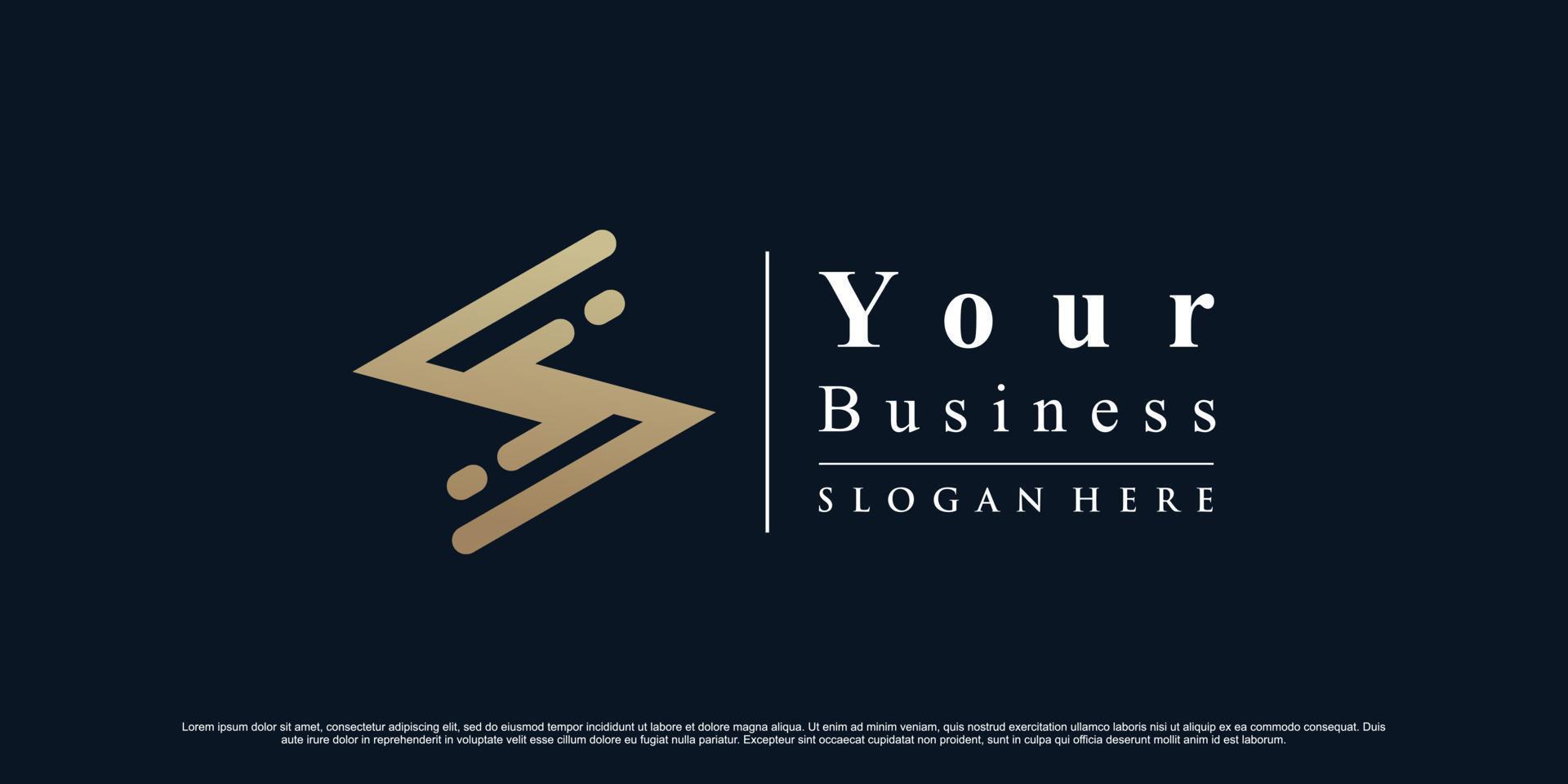 Creative letter s logo template for business with golden gradient style color Premium Vector
