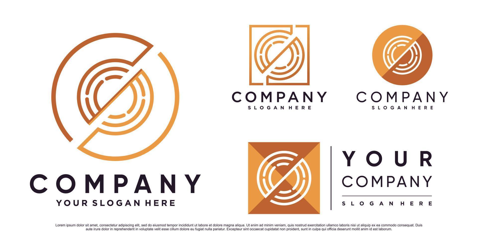 establecer colección de plantilla de logotipo de letra s para negocio con concepto creativo vector premium