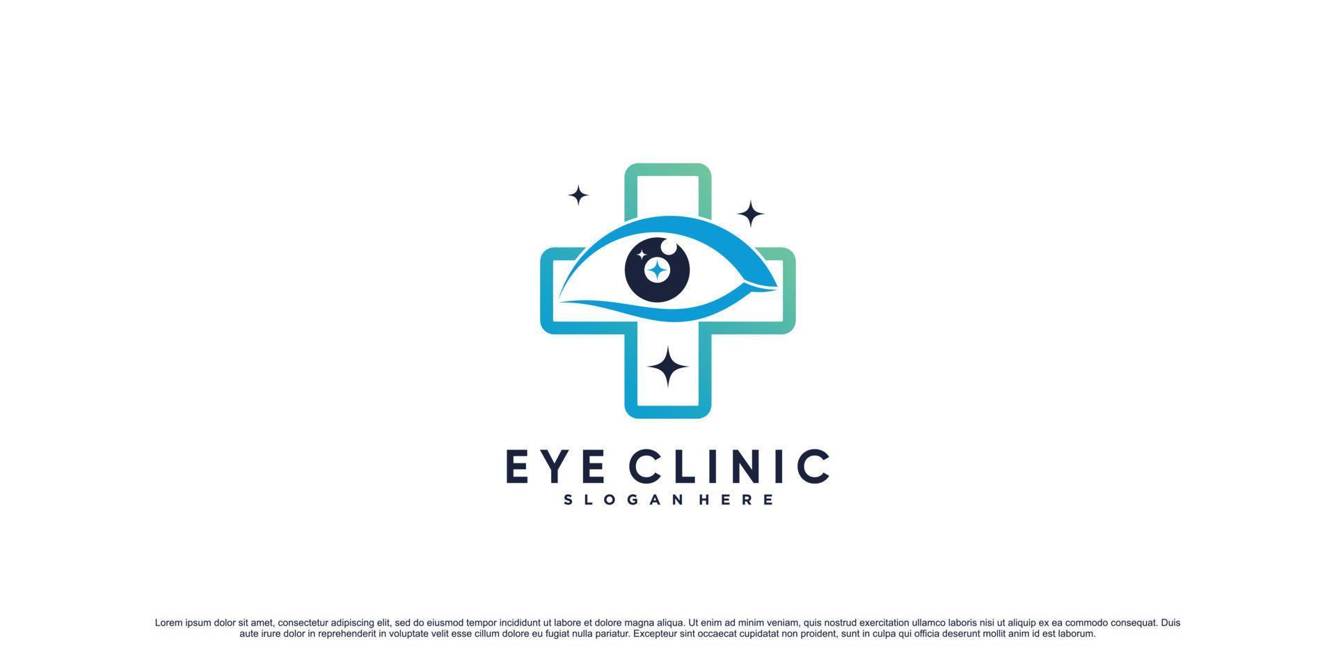 Creative eye clinic logo design inspiration with creative element Premium Vector