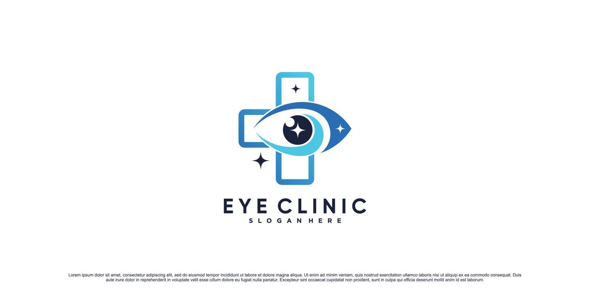 Inspiración en el diseño del logotipo de la clínica oftalmológica creativa con vector premium de elemento creativo