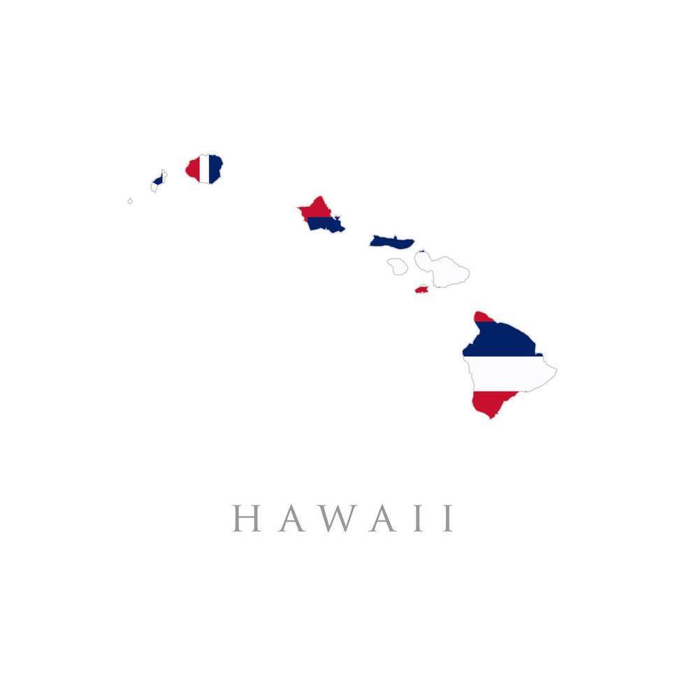 hawaii flag map flat design vector illustration