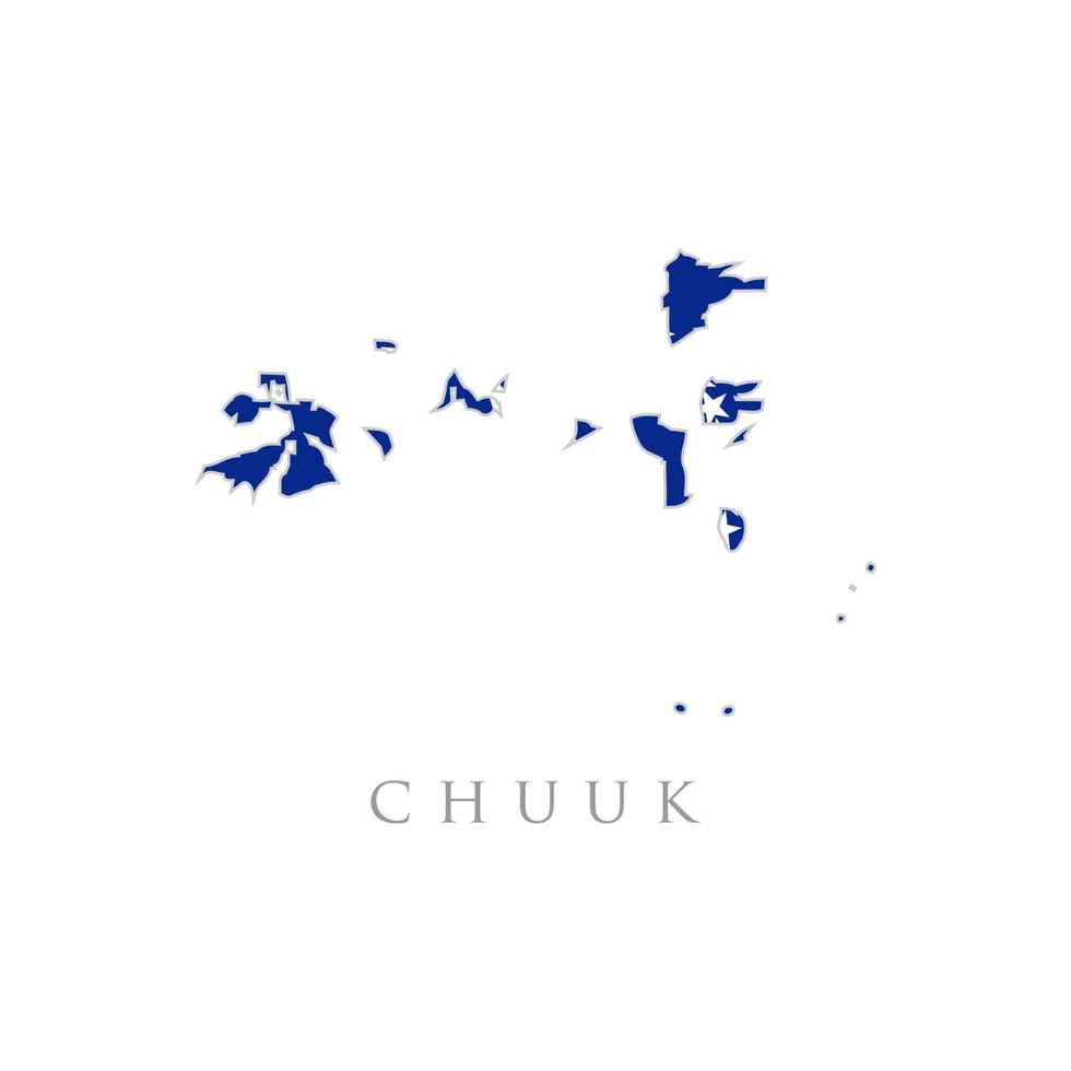chuuk bandera mapa diseño plano vector ilustración