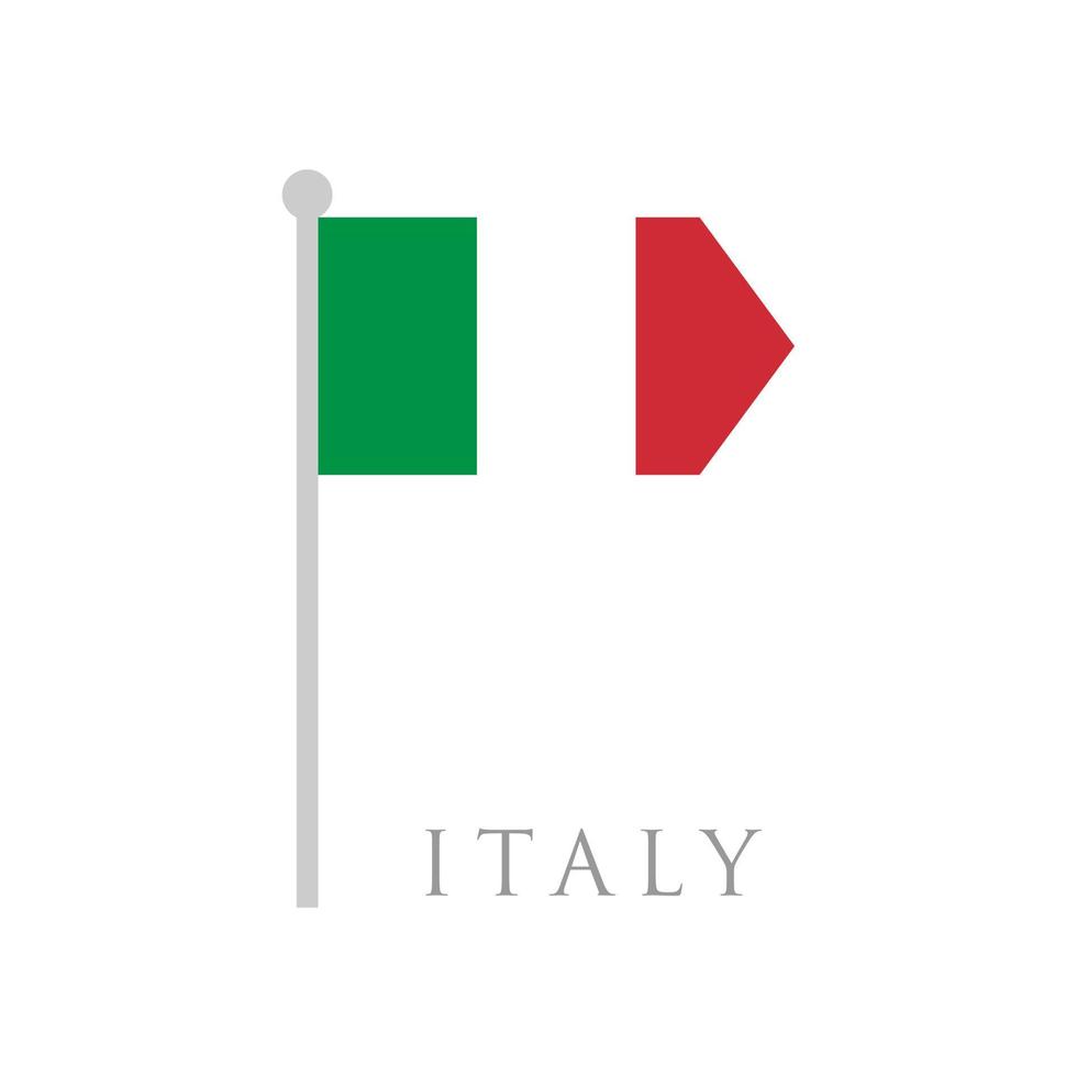 ilustración de vector de diseño plano de bandera de italia