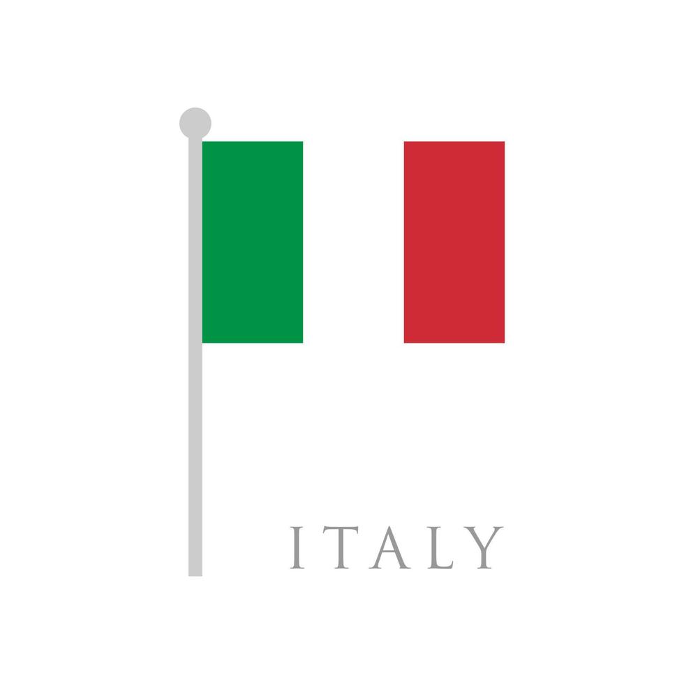 ilustración de vector de diseño plano de bandera de italia