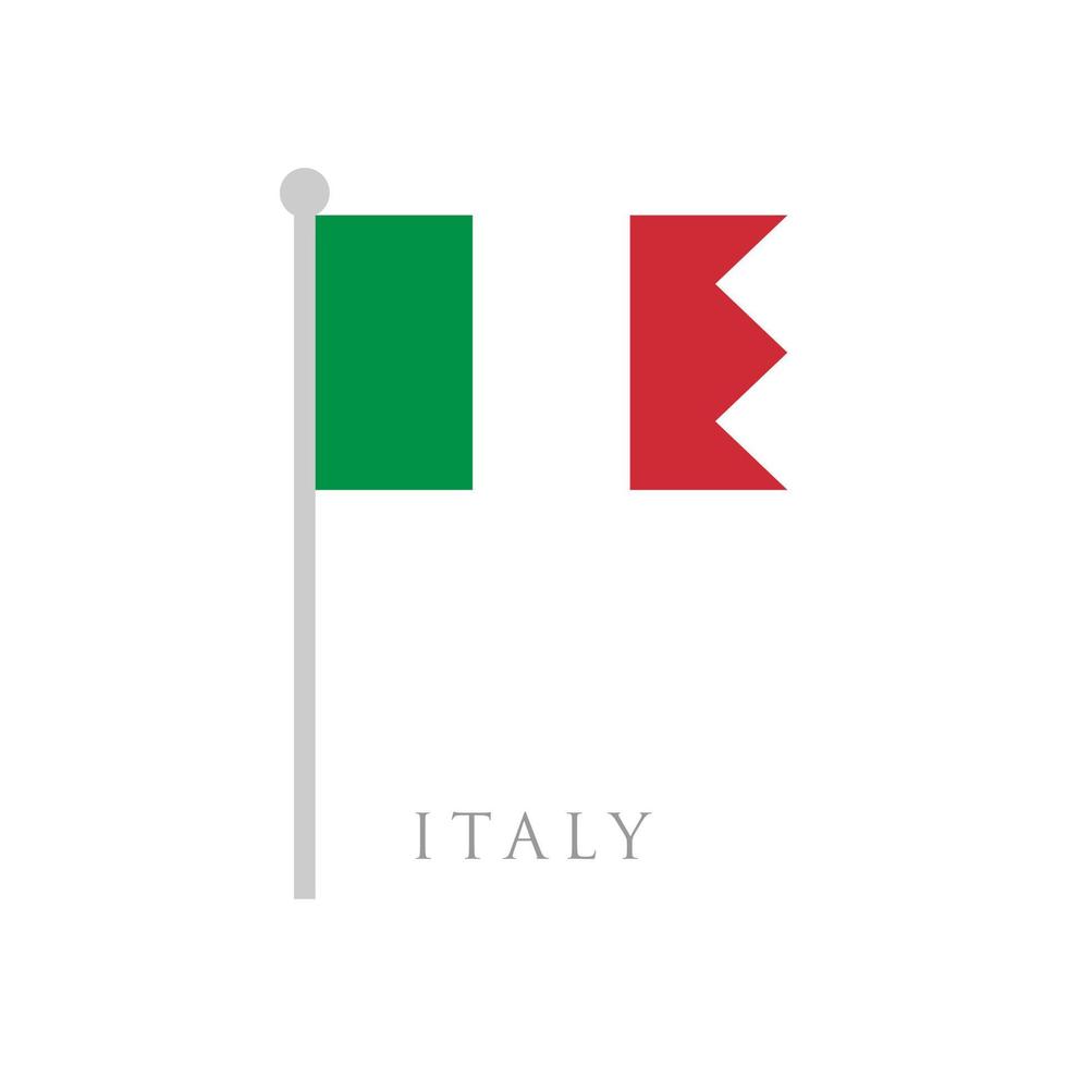 ilustración de vector de diseño plano de bandera de italia