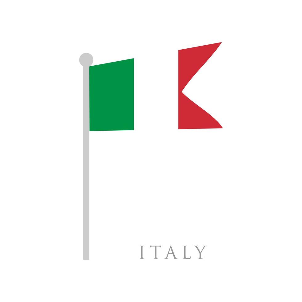 ilustración de vector de diseño plano de bandera de italia