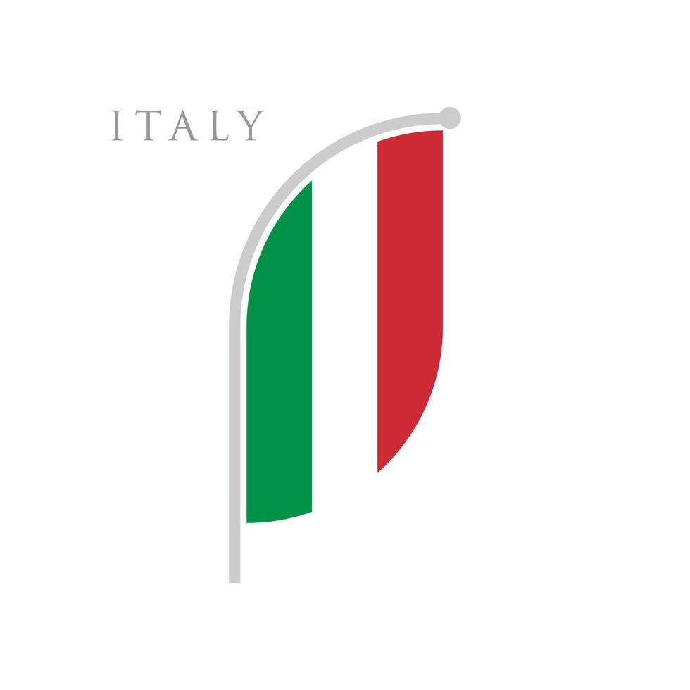 ilustración de vector de diseño plano de bandera de italia