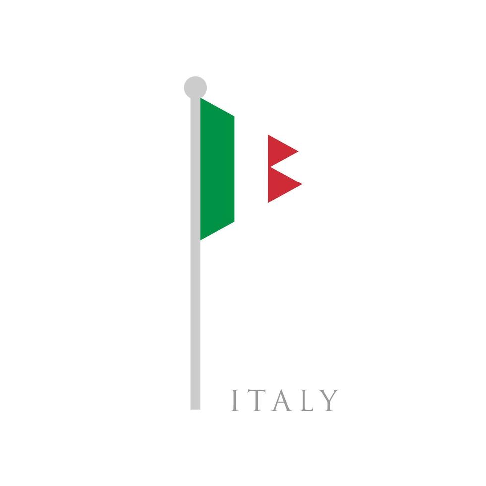 ilustración de vector de diseño plano de bandera de italia