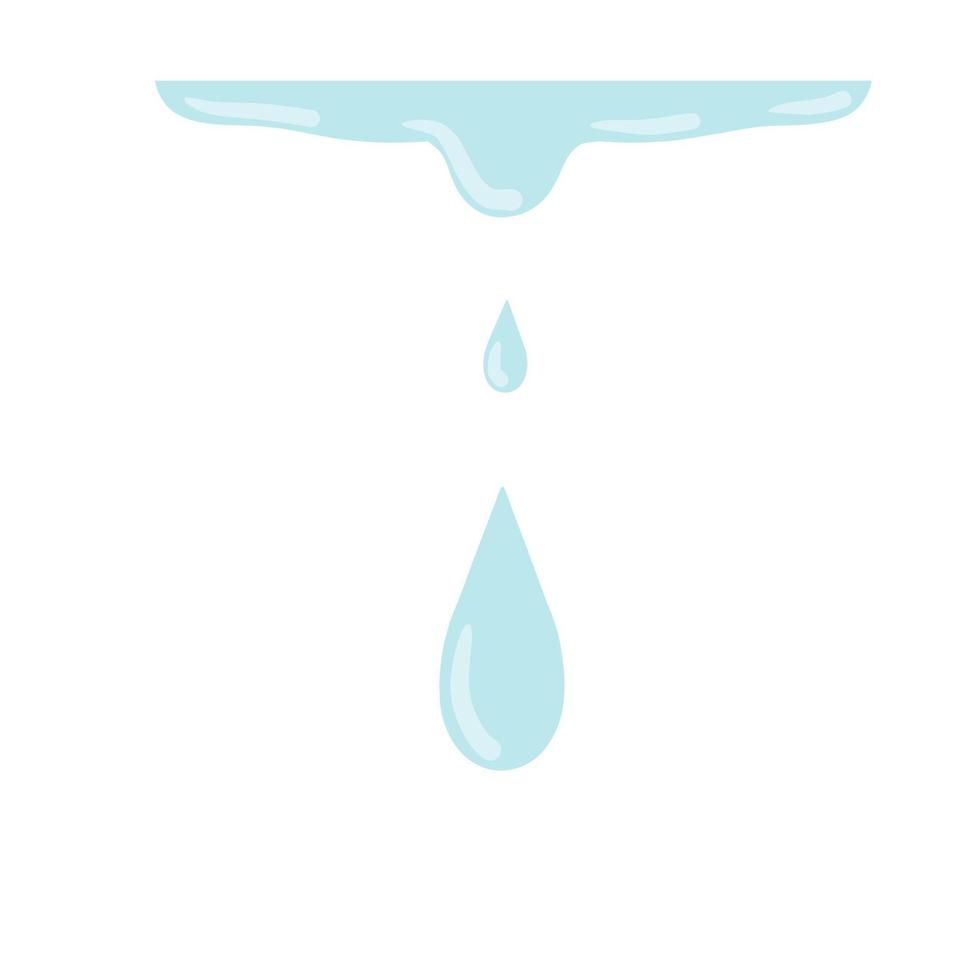 Drop of water. Wet and blue object. vector