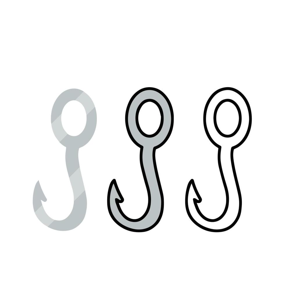 Set of fishing hooks and tackle. vector