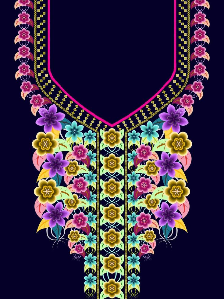 patrón oriental étnico geométrico. diseño de bordado de collar para textil, mujer de moda, fondo, papel pintado, ropa y envoltura. ilustración vectorial vector profesional