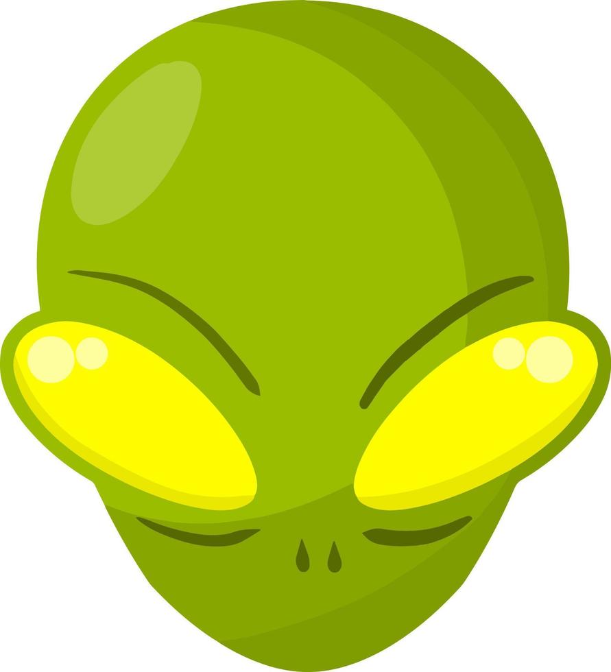 Alien. Extraterrestrial monster with green head vector