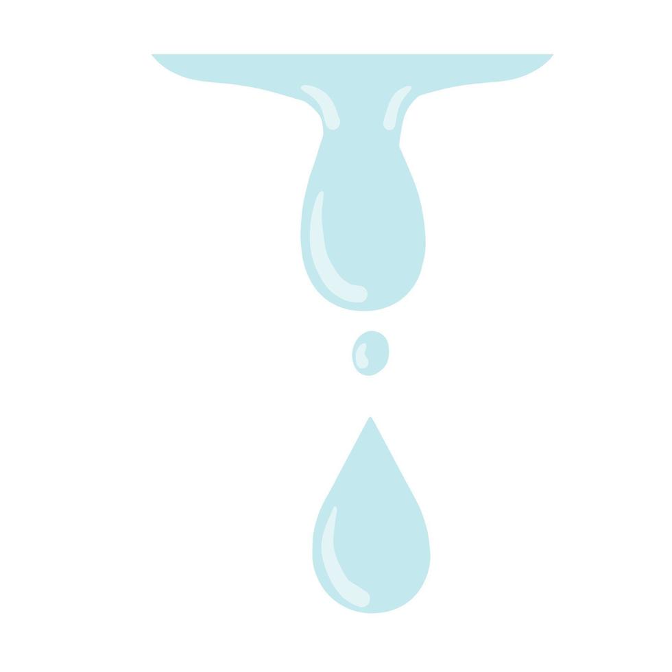 Drop of water. Wet and blue object. vector