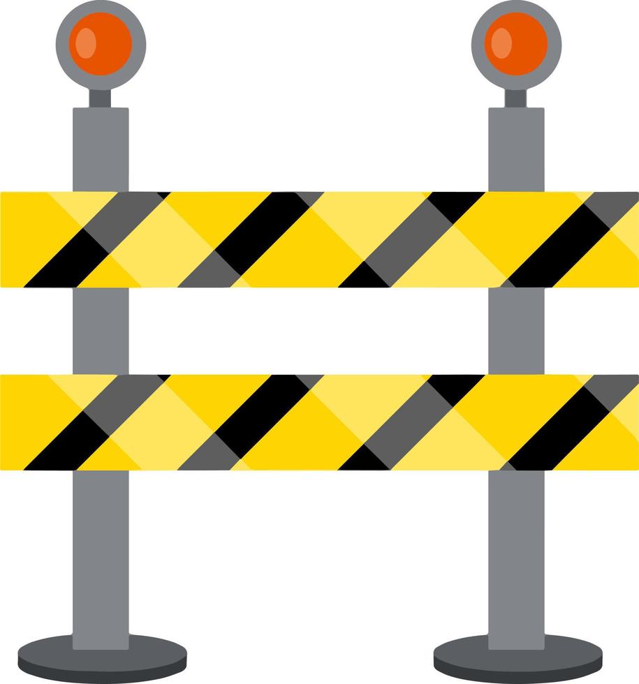 Road works. Forbidding sign and barrier. vector