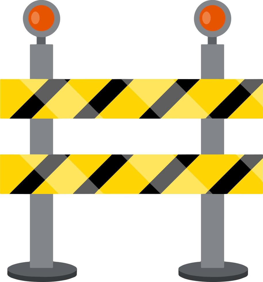 Road works. Forbidding sign and barrier. vector