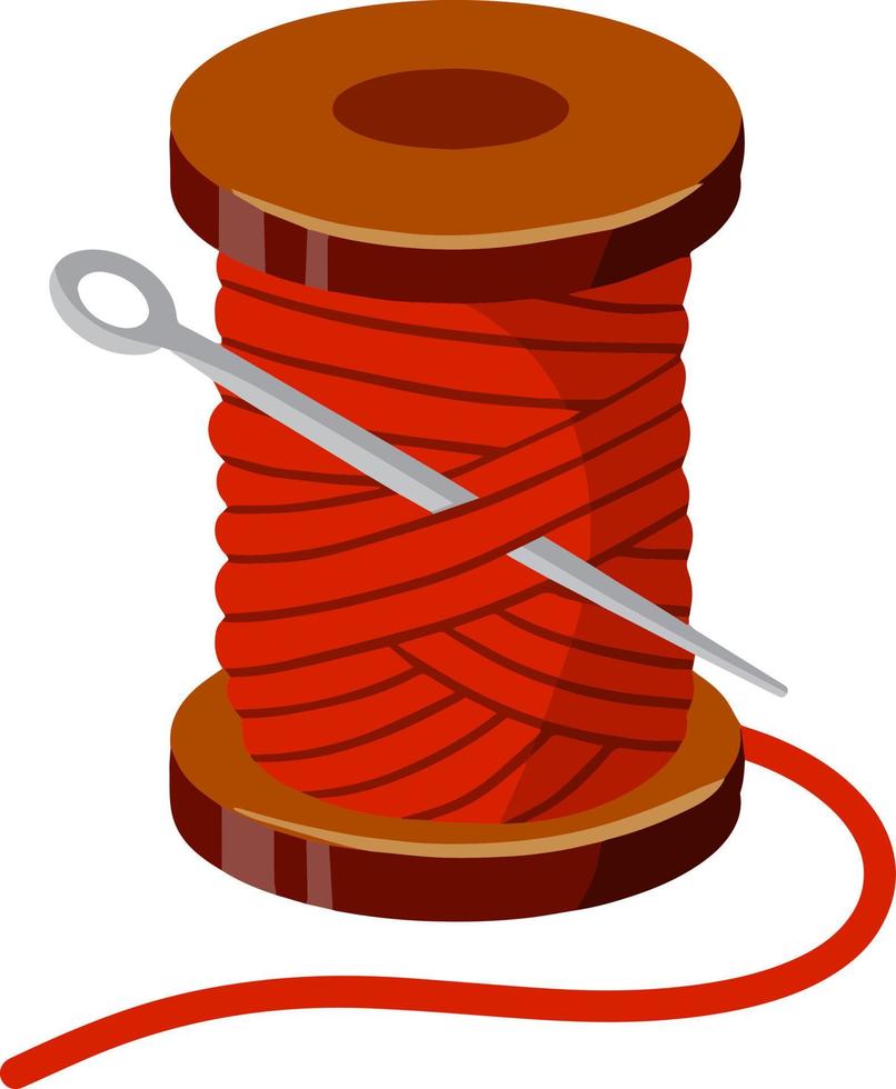 Coil and a skein of red thread. 9362260 Vector Art at Vecteezy