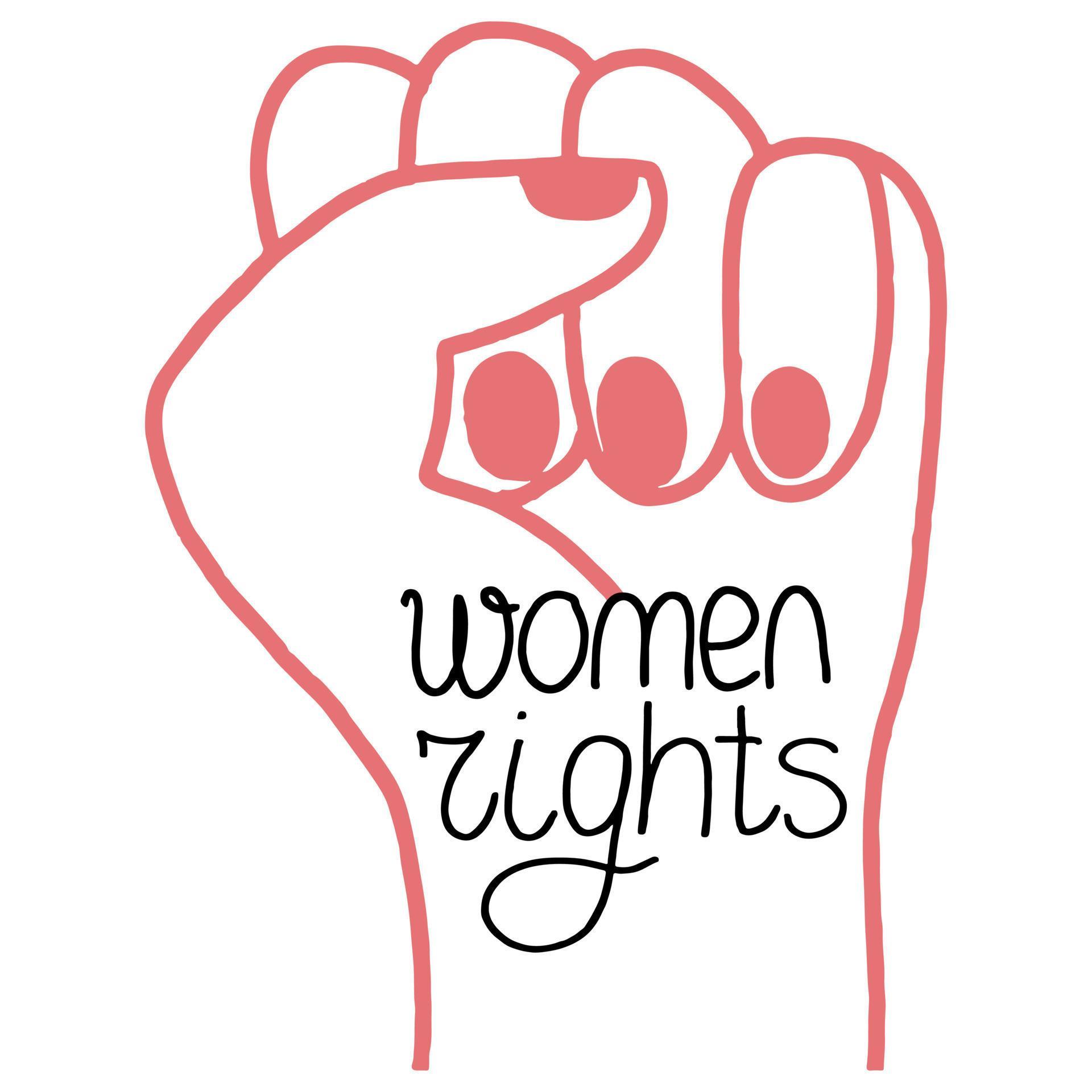 Protest slogan Women rights. Words for supporting women rights at