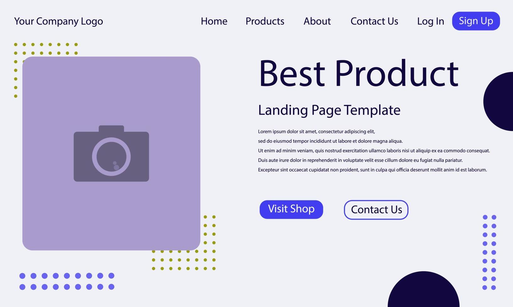 Online shop website landing page background template. Flat and simple ui design. Vector illustration.