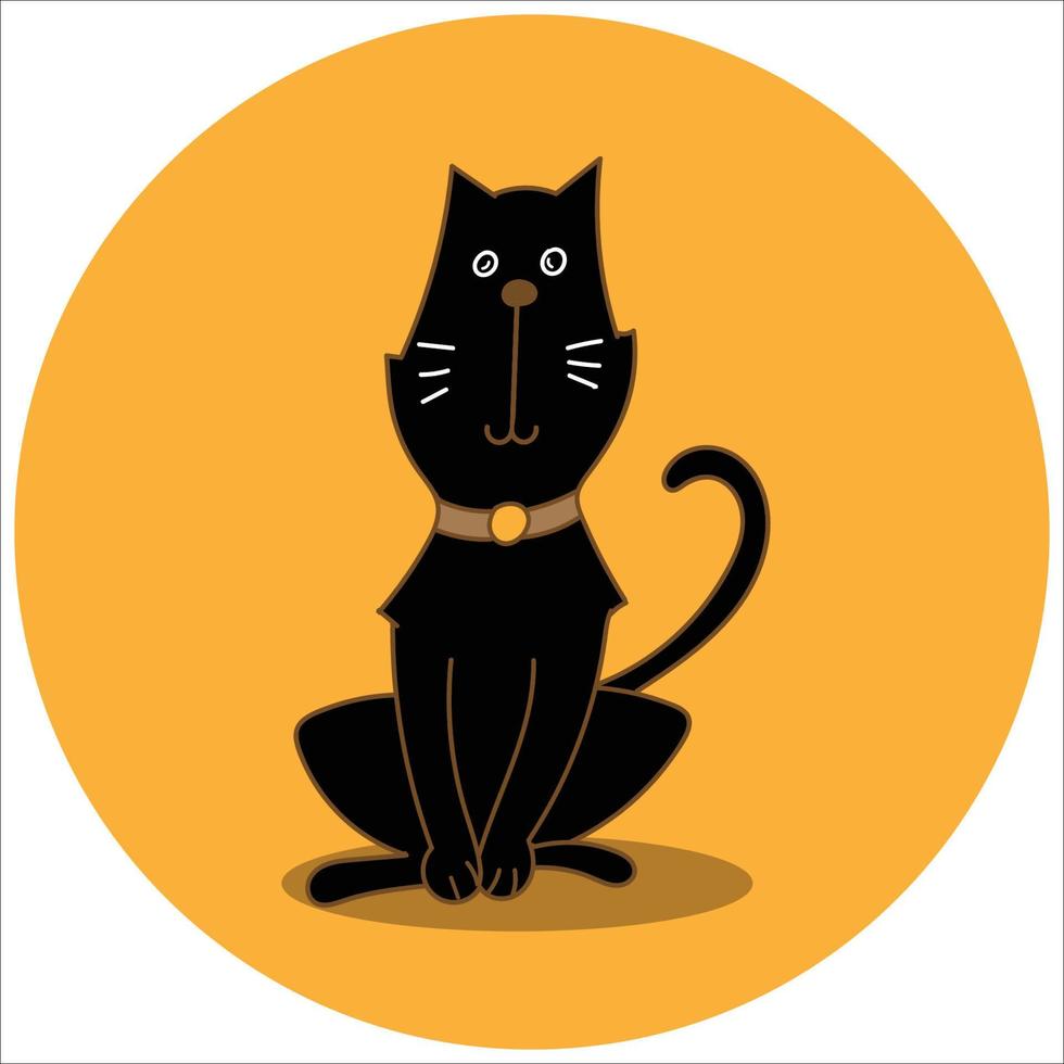 black cat  at night vector