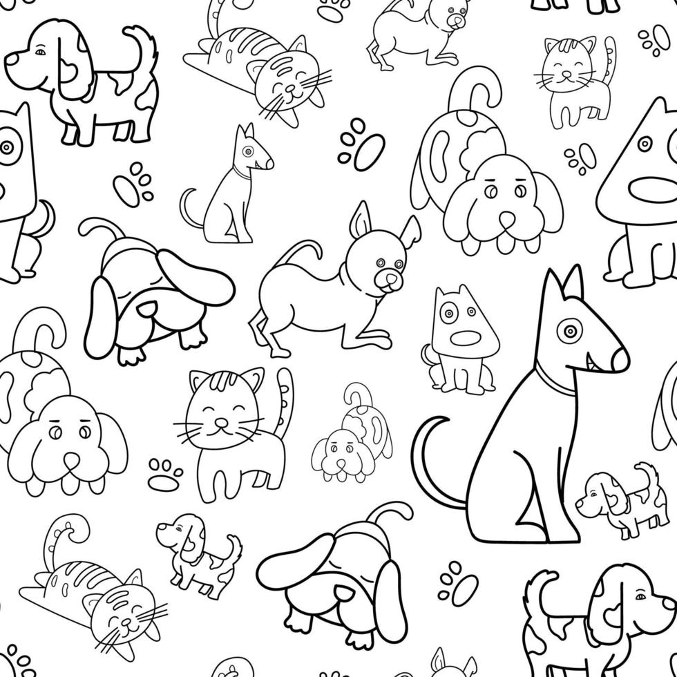 dog cat pattern seamless vector
