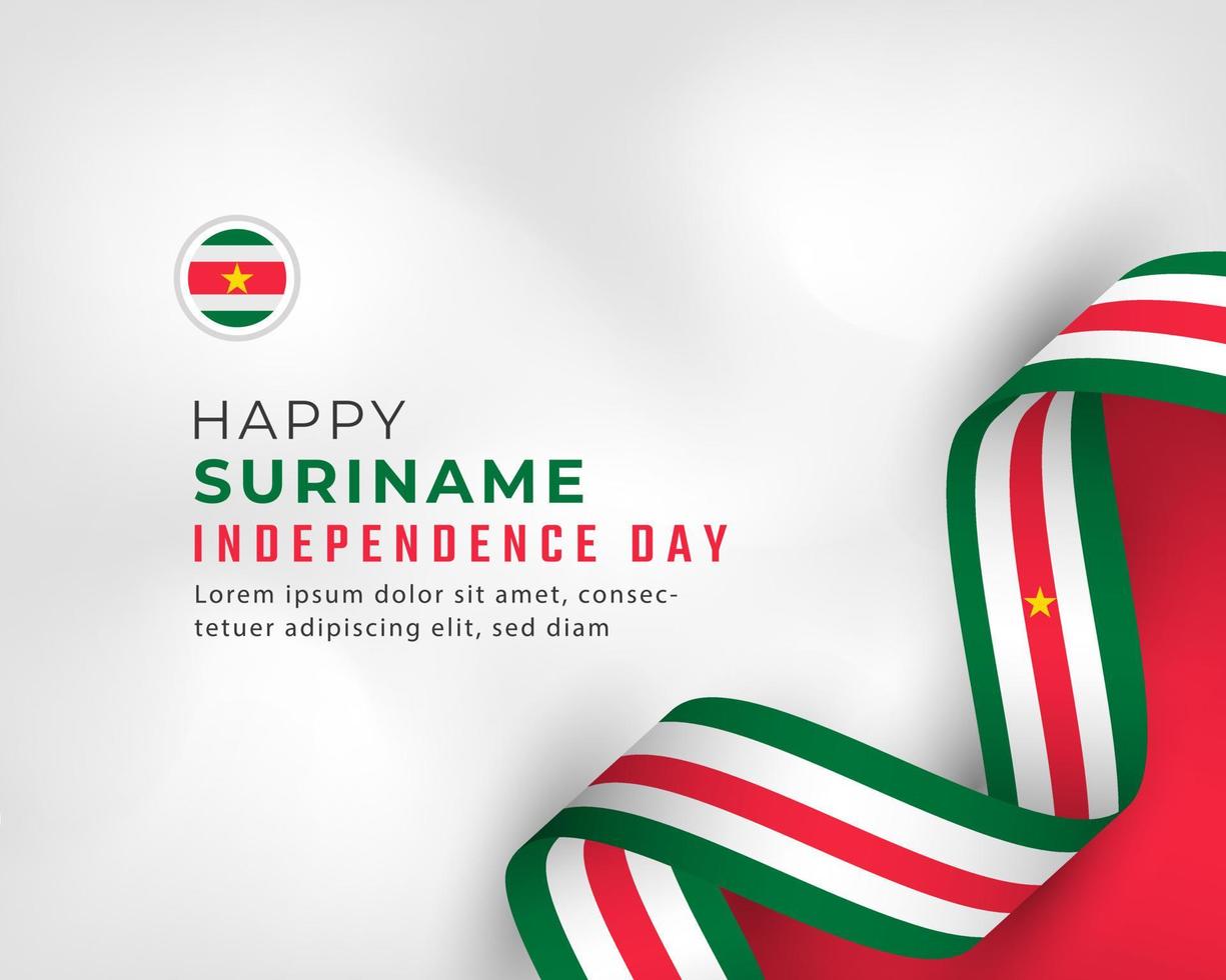 Happy Suriname Independence Day November 25th Celebration Vector Design Illustration. Template for Poster, Banner, Advertising, Greeting Card or Print Design Element