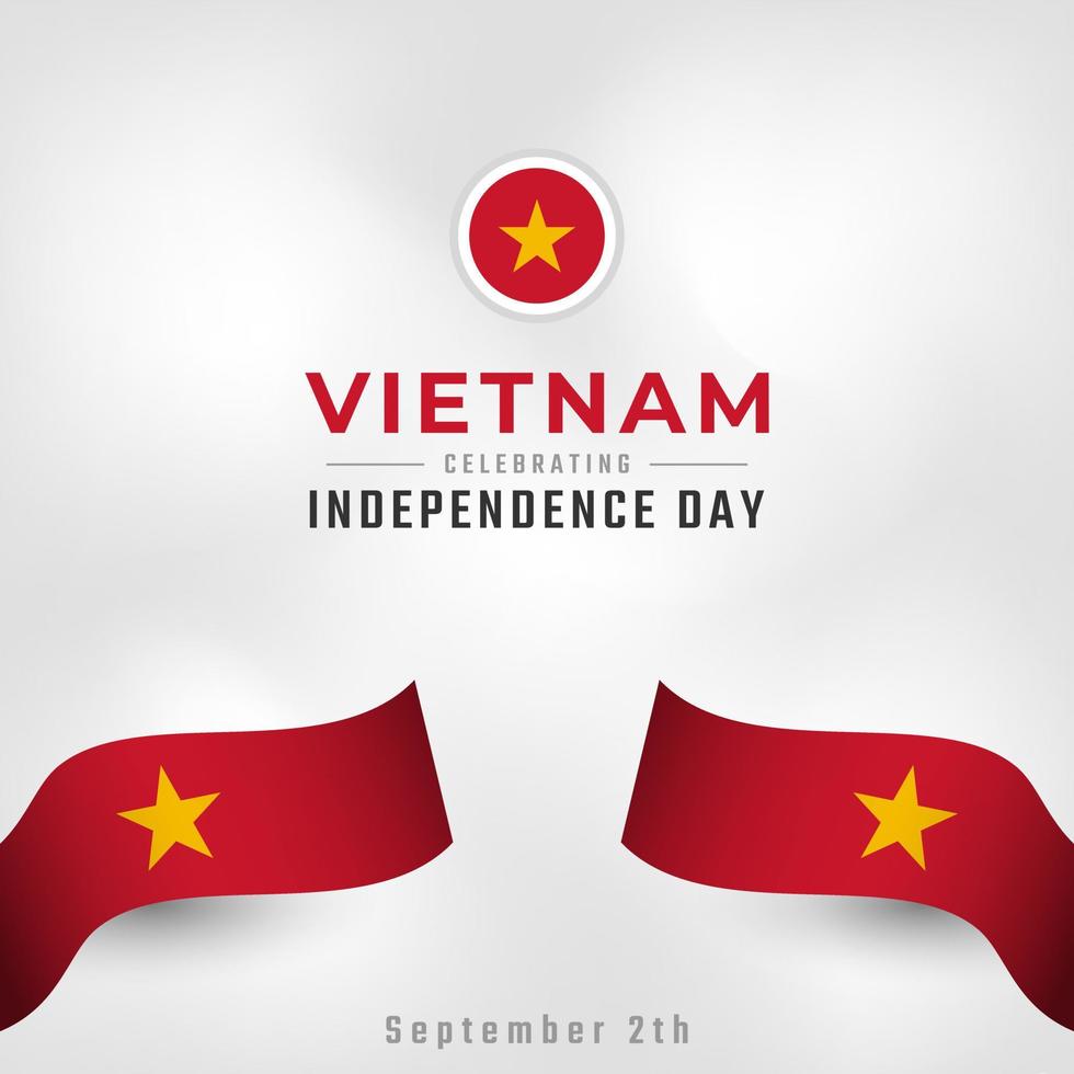 Happy Vietnam Independence Day September 2th Celebration Vector Design Illustration. Template for Poster, Banner, Advertising, Greeting Card or Print Design Element