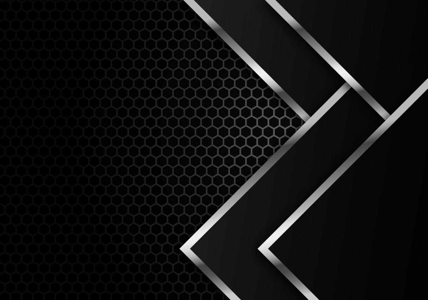 Abstract Dark Carbon Fiber Texture and Metal Lines Chromium on Metallic Hexagon Modern Technology Design Background vector