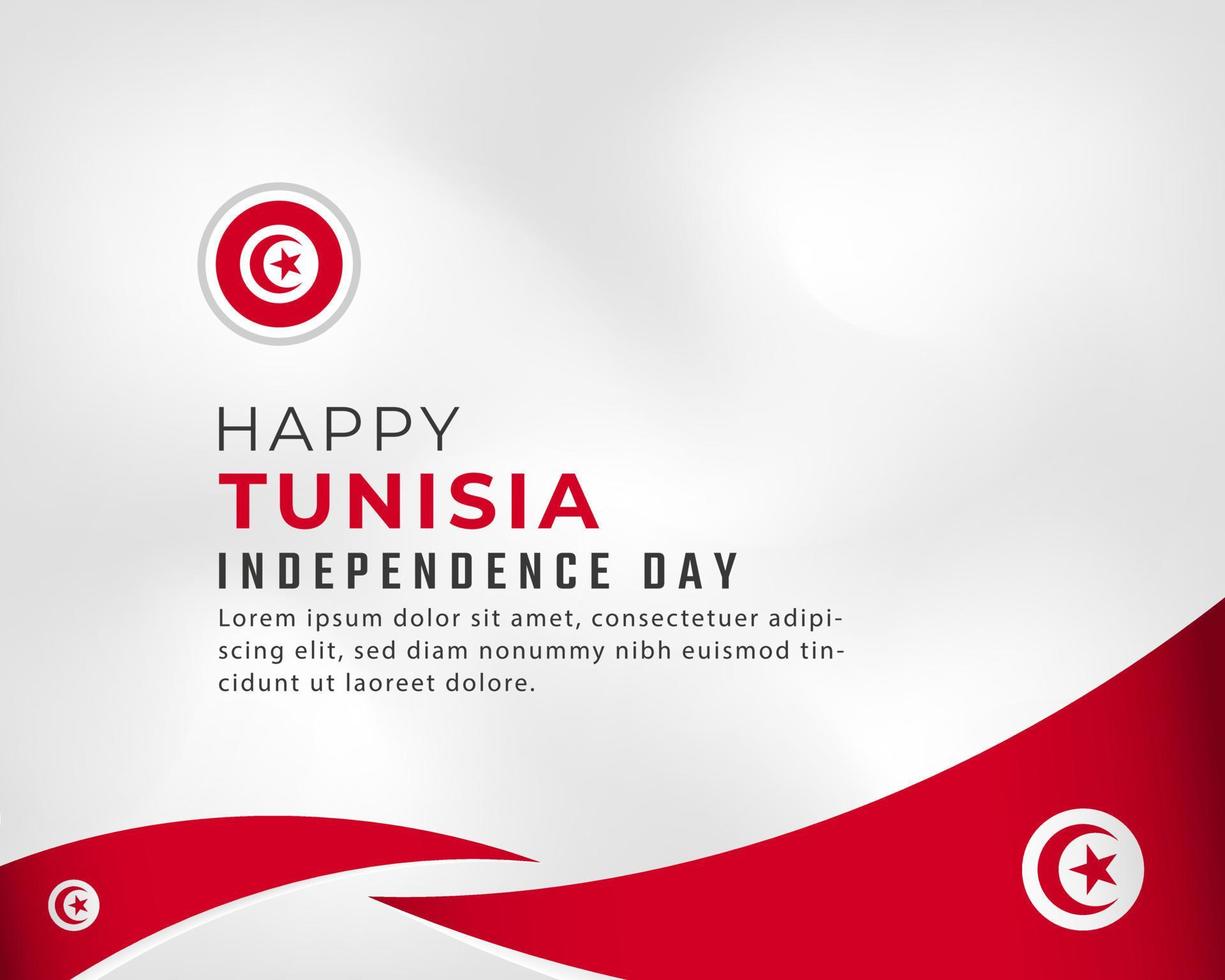 Happy Tunisia Independence Day March 20th Celebration Vector Design Illustration. Template for Poster, Banner, Advertising, Greeting Card or Print Design Element