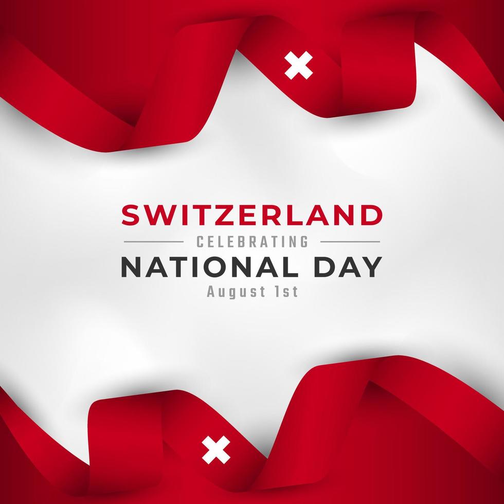 Happy Switzerland National Day August 1st Celebration Vector Design Illustration. Template for Poster, Banner, Advertising, Greeting Card or Print Design Element