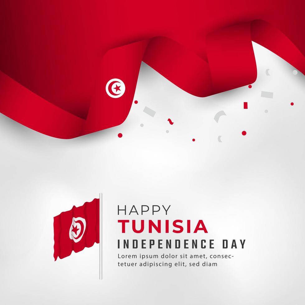 Happy Tunisia Independence Day March 20th Celebration Vector Design Illustration. Template for Poster, Banner, Advertising, Greeting Card or Print Design Element