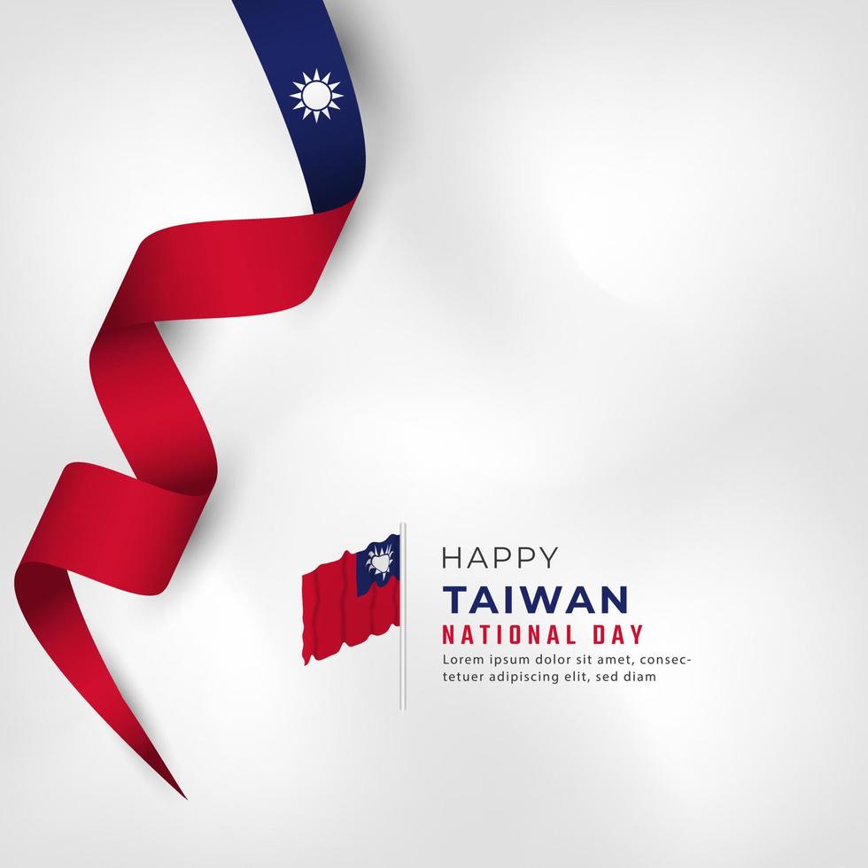 feliz día nacional de taiwán 10 de octubre celebración ilustración de diseño vectorial. plantilla para poster, pancarta, publicidad, tarjeta de felicitación o elemento de diseño de impresión vector