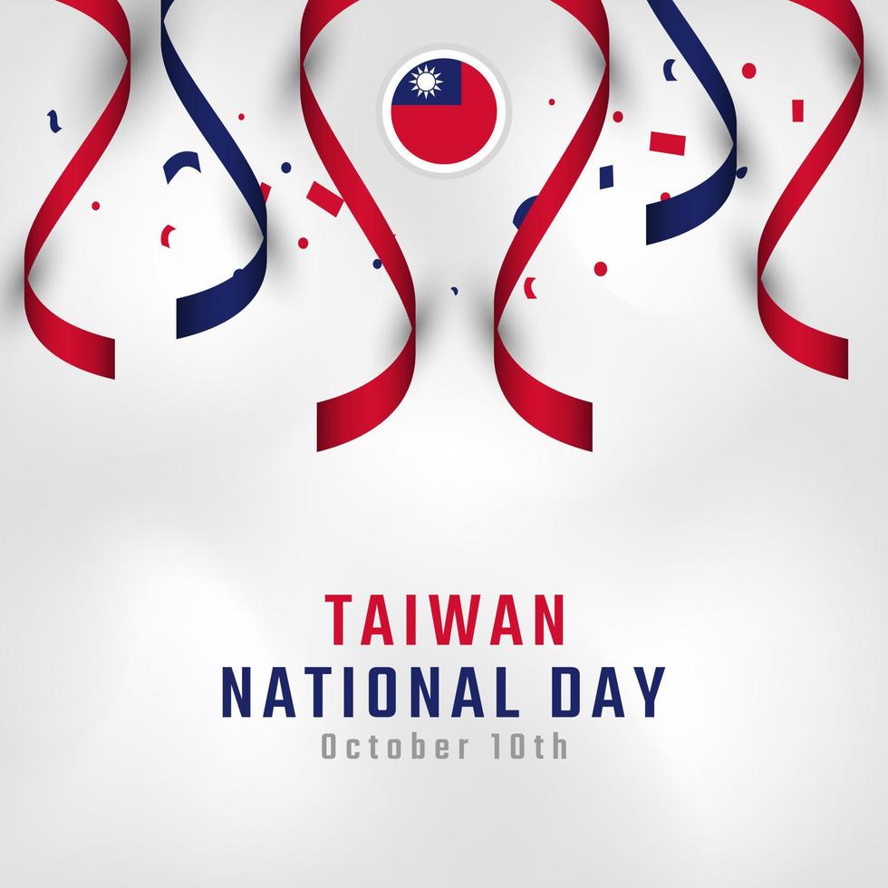 Happy Taiwan National Day October 10th Celebration Vector Design Illustration. Template for Poster, Banner, Advertising, Greeting Card or Print Design Element