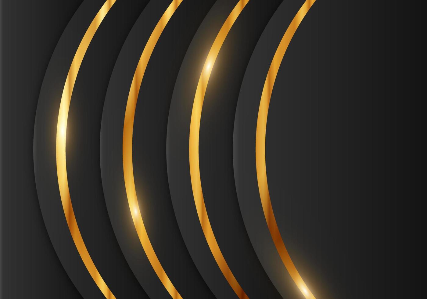 Abstract Premium Shiny Color Gold Wave Luxury on Dark Background with Copy Space vector