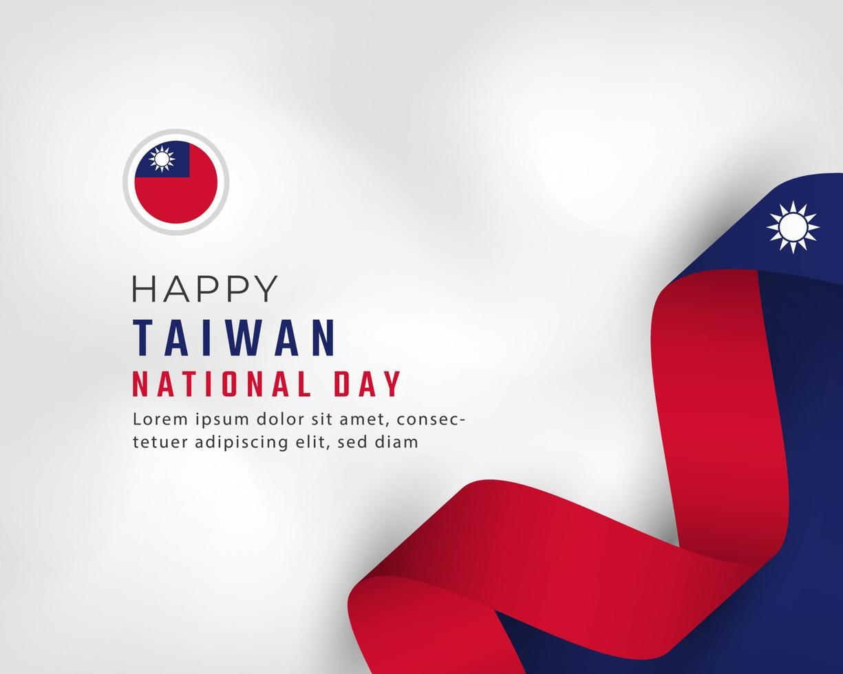 Happy Taiwan National Day October 10th Celebration Vector Design Illustration. Template for Poster, Banner, Advertising, Greeting Card or Print Design Element