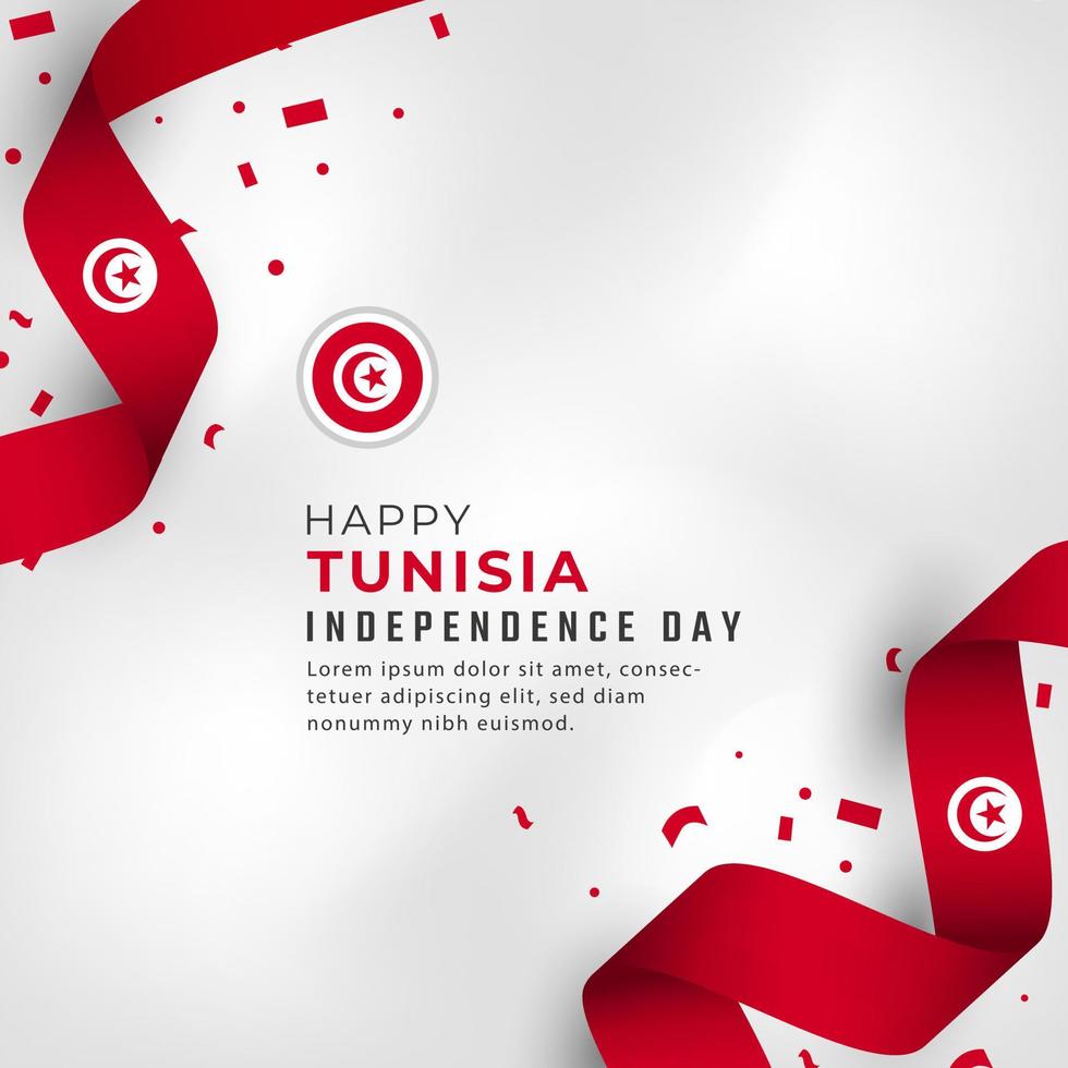 Happy Tunisia Independence Day March 20th Celebration Vector Design Illustration. Template for Poster, Banner, Advertising, Greeting Card or Print Design Element