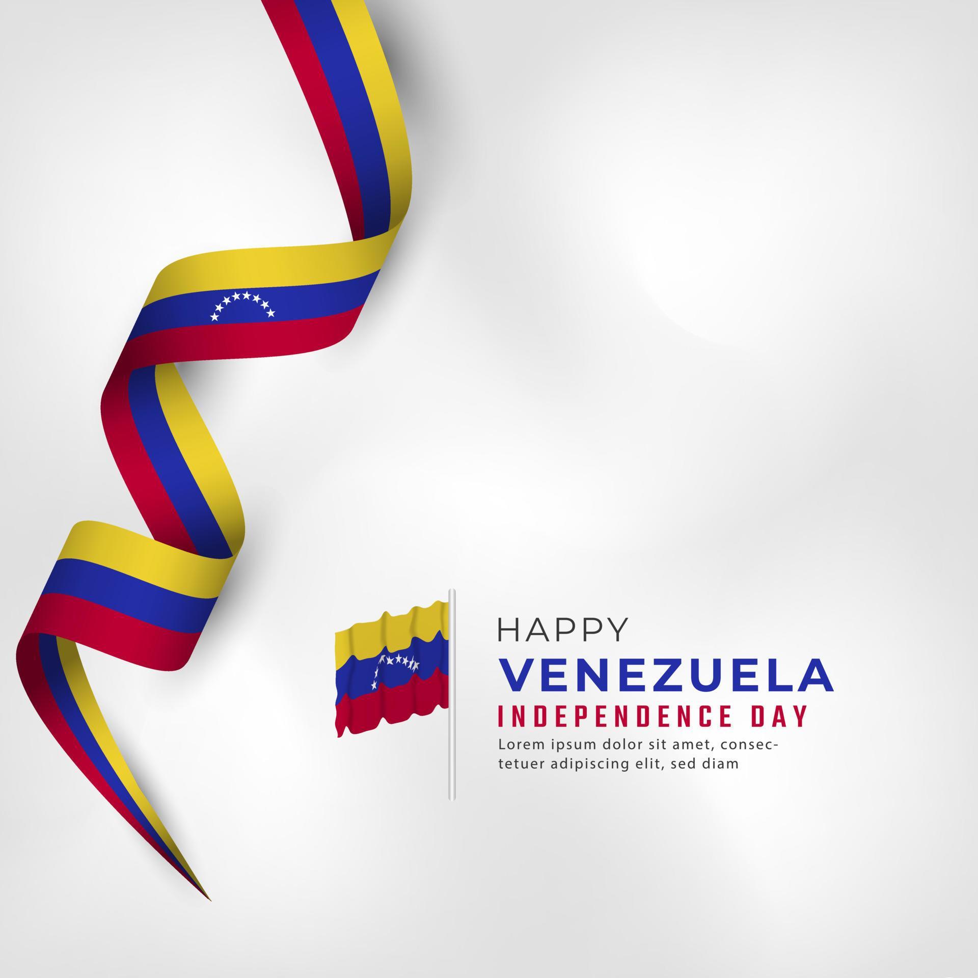 Happy Venezuela Independence Day July 5th Celebration Vector Design