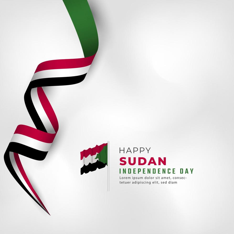 Happy Sudan Independence Day January 1st Celebration Vector Design Illustration. Template for Poster, Banner, Advertising, Greeting Card or Print Design Element