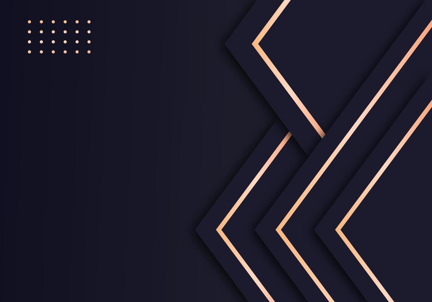Abstract Shiny Gold Lines Diagonal Geometric Overlap Luxurious Dark Navy Purple Background with Copy Space for Text vector