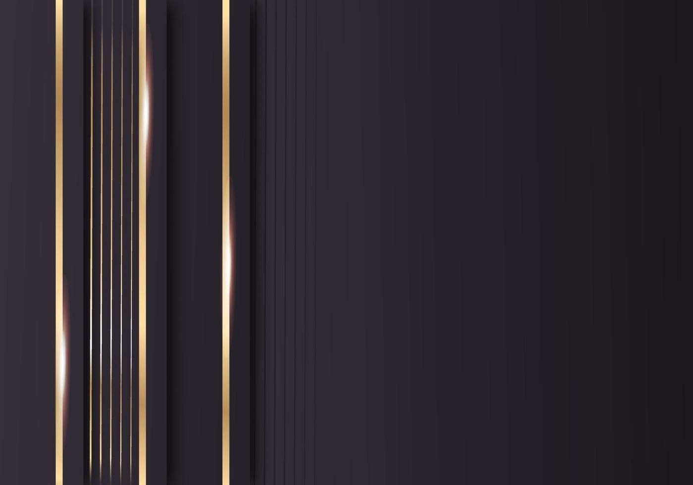 Abstract Shiny Gradient Gold Lines Diagonal Overlap Luxurious Dark Background with Copy Space for Text vector