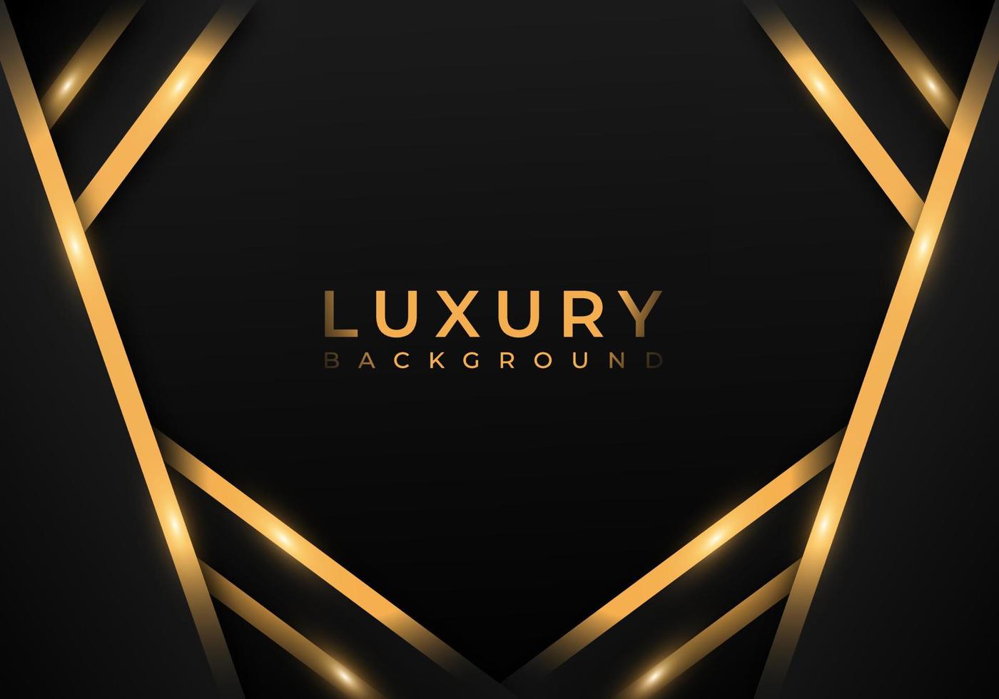 Abstract Premium Black Geometric Overlap Layers with Stripe Golden Line Luxury Style on Dark Background with Copy Space vector