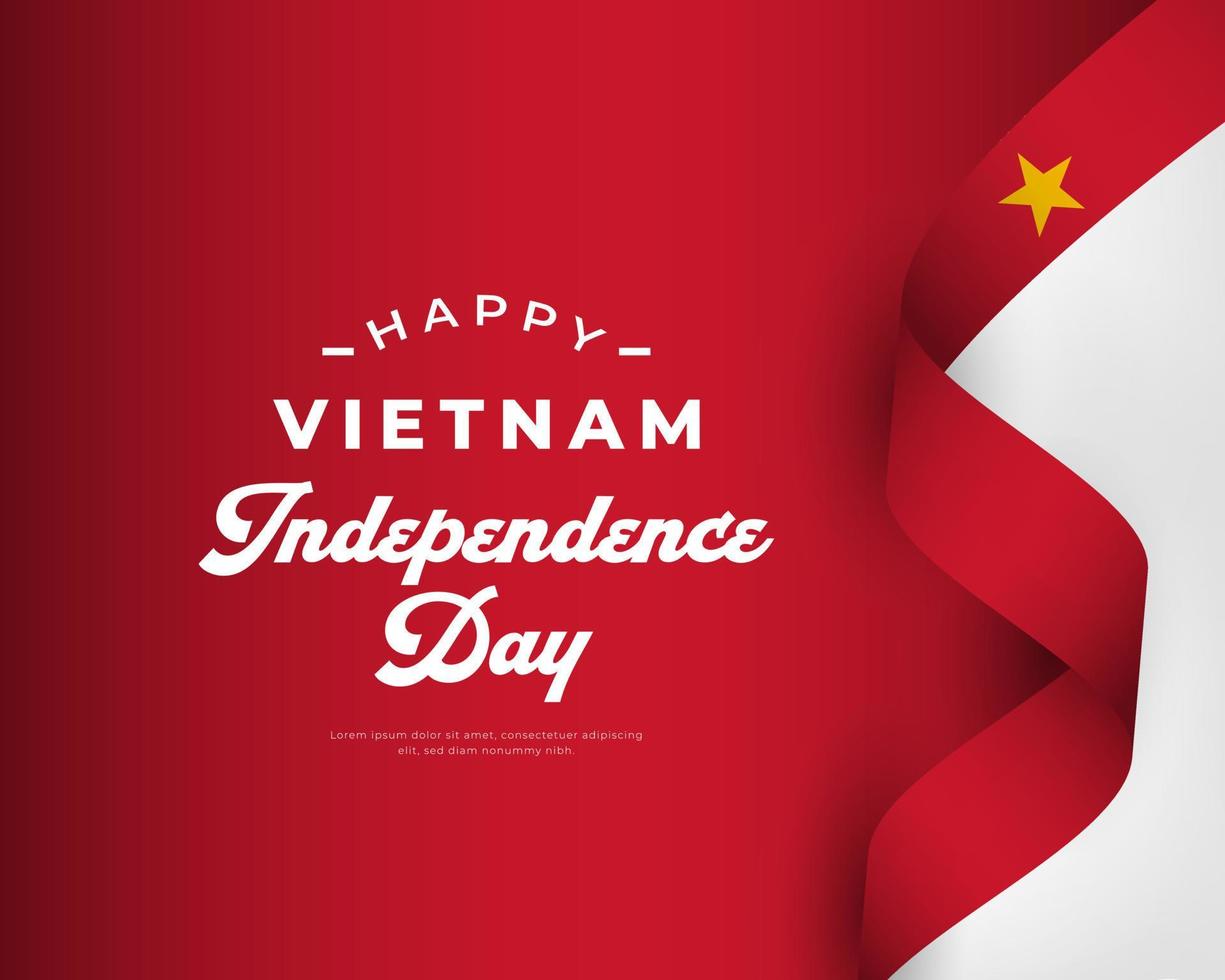 Happy Vietnam Independence Day September 2th Celebration Vector Design Illustration. Template for Poster, Banner, Advertising, Greeting Card or Print Design Element